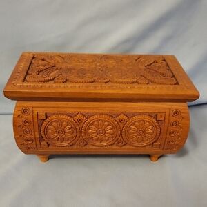 Intricately Carved Wooden Box From Ukraine